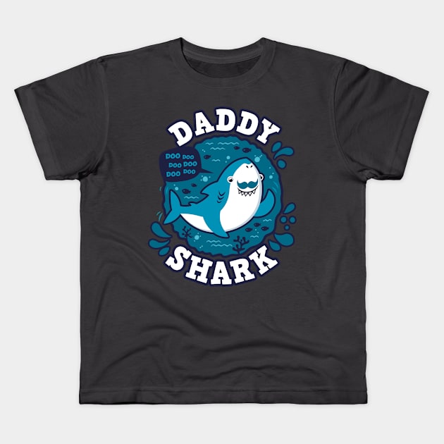 Daddy Shark (trace) Kids T-Shirt by Olipop